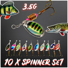 Load image into Gallery viewer, Spinner Lures Set.10 Spinners (Set 3)