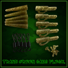 Load image into Gallery viewer, ⭐️NEW PRODUCT⭐️-Multi Lead Clips includes Qc Swivels and Anti Tangle Sleeves in Trans Green Camo Fleck.