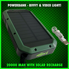 Load image into Gallery viewer, ‘Multi’ PowerBank With Video/Bivvy Light.inc Wireless Phone Charging &amp; Solar Recharge!