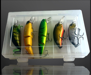 Fishing Lure set. Lure fishing kit. 5  Lures per set in plastic storage.