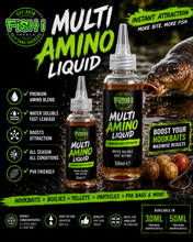 Load image into Gallery viewer, Multi Amino Liquid Carp Attractor | Premium Water Soluble Bait Soak | Hookbait, Boilie &amp; PVA Booster | 30ml &amp; 50ml &amp; 100ml