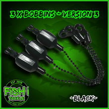 Load image into Gallery viewer, 3x Bobbins Bite Indicators In Black-Version 3-(BLACK)-V3