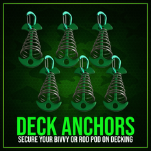Load image into Gallery viewer, Deck Anchors-6 per set-Perfect to secure your Bivvy or Pod when Angling on Timber Decking.