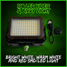 Load image into Gallery viewer, 108 SMD-LED Self-Take &amp; Bivvy Light USB-C Solar Rechargeable Carp Fishing