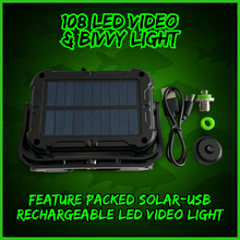 Load image into Gallery viewer, 108 SMD-LED Self-Take &amp; Bivvy Light USB-C Solar Rechargeable Carp Fishing