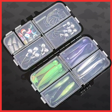 Load image into Gallery viewer, 56pc Predator Soft Lure Fishing Kit Pike Perch Zander Jigheads Texas Rig Set