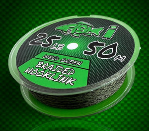 25LB Braided Hooklink Camo Green 50m - FiSH i UK