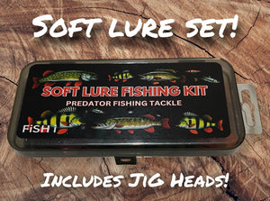 Jig Head Lure set. Ripple paddle tail soft lures for jigging.35pc.