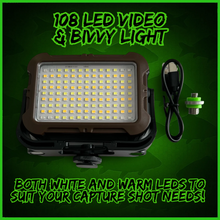 Load image into Gallery viewer, 108 SMD-LED Self-Take &amp; Bivvy Light USB-C Solar Rechargeable Carp Fishing
