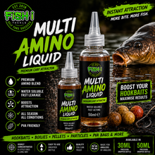 Load image into Gallery viewer, Multi Amino Liquid Carp Attractor | Premium Water Soluble Bait Soak | Hookbait, Boilie &amp; PVA Booster | 30ml &amp; 50ml &amp; 100ml