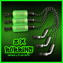 Load image into Gallery viewer, 3 x Bobbins Bite Indicators In Fluoro Green -Version 2-(New for 2025)