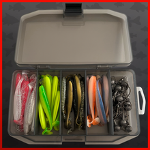 Load image into Gallery viewer, Lure fishing Texas Rig Kit-Fishing gift set-76 Piece Set-Soft artificial Lures for Jig and Texas Rig Fishing.