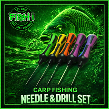 Load image into Gallery viewer, FiSH i Needle &amp; Drill Set – 6pc Carp Baiting Tools