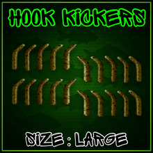 Load image into Gallery viewer, Hook Kickers-Hook Aligner Kickers-Trans Green Camo Fleck-Size Med/Lrg- 20 per pack.