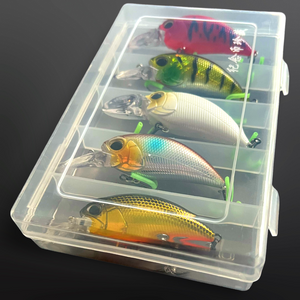 Crankbait Lure Plug Set.5 x Lures per set in plastic storage Case.