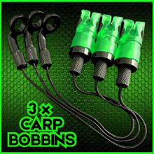 Load image into Gallery viewer, 3 x Bobbins Bite Indicators In Fluoro Green -Version 4-(New for 2025)