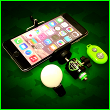 Load image into Gallery viewer, Phone Holder With Remote And Clip On Led Light - Self Take Kit- Full kit Self Take Station.