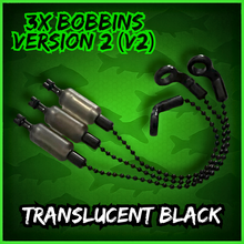 Load image into Gallery viewer, 3 x Bobbins Bite Indicators In TRANSLUCENT BLACK Colour -Version 2-(New for 2026) V2
