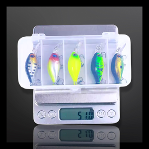 Set of 5 mini crankbait lures. mix of colours. 5cm Lures for Pike Perch Chub fishing.
