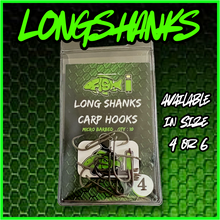 Load image into Gallery viewer, LongShank Carp Hooks-Wide Gape -Offset point-Micro Barbed. - FiSH i UK