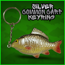 Load image into Gallery viewer, Common Carp Keyring- Carp fishing Keychain- (Silver Version)