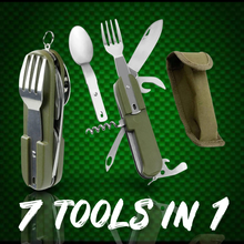 Load image into Gallery viewer, Camping Tool. Fishing Tool. Tableware . Camping Cutlery Set with Pouch. Knife Fork Spoon and more !FREE POSTAGE! - FiSH i UK