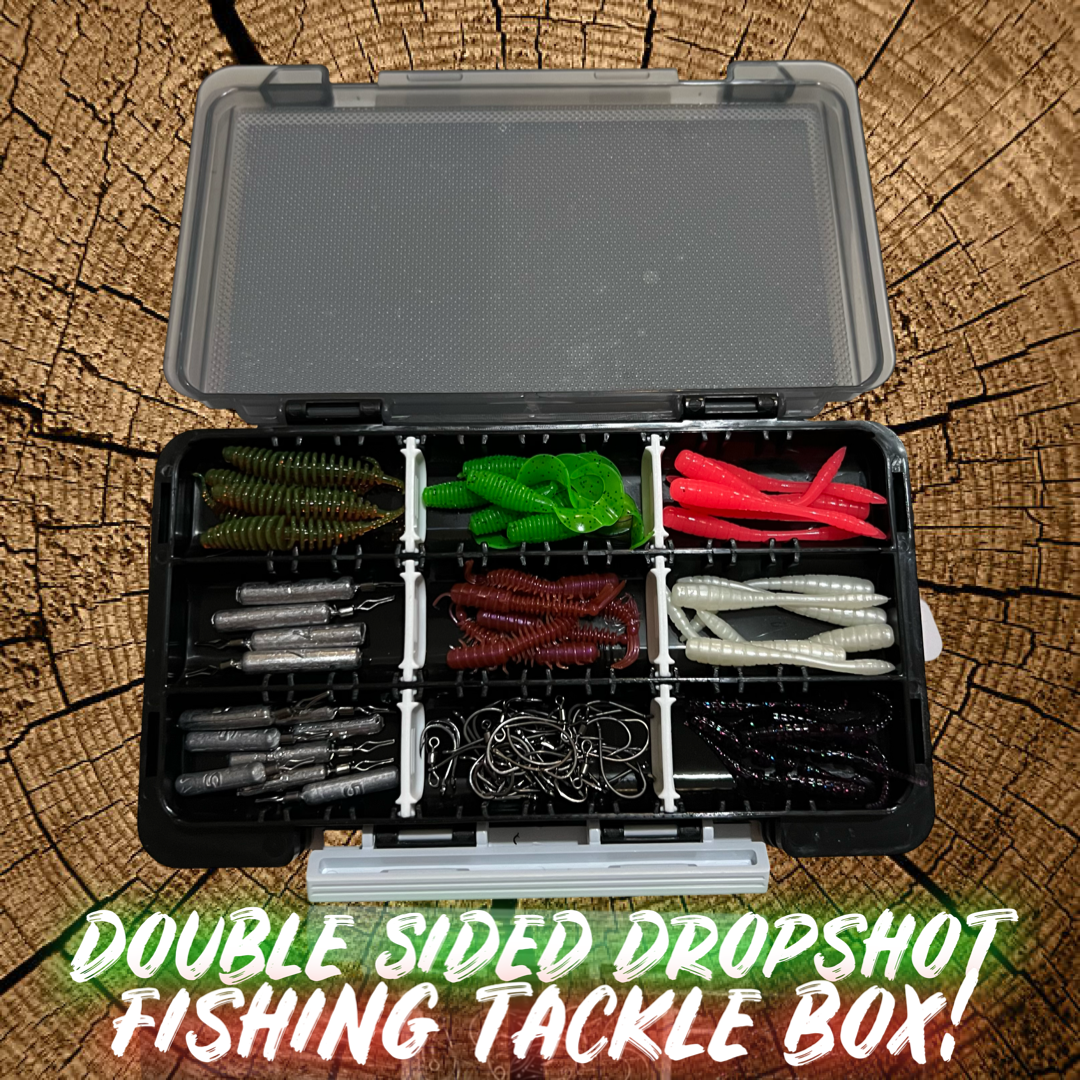 Double Sided Dropshot Fishing Tackle Box-Fully Loaded Dropshot kit-Pre ...