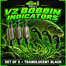 Load image into Gallery viewer, 3 x Bobbins Bite Indicators In TRANSLUCENT BLACK Colour -Version 2-(New for 2026) V2
