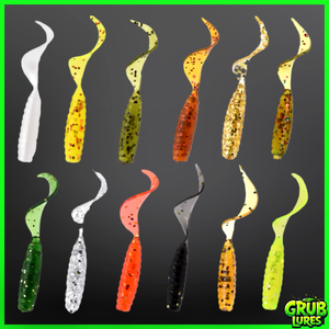 Mixed Grub lures with 1g jig heads.100 Piece Set. - FiSH i UK