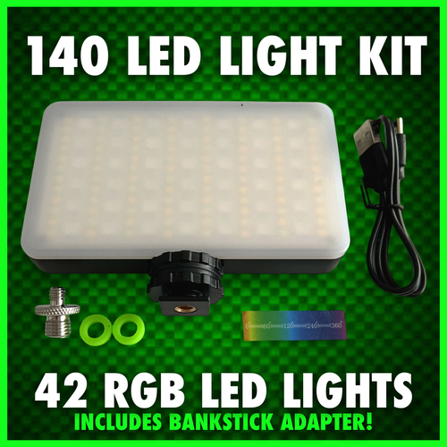 140 LED RGB SELF TAKE VIDEO LIGHT INC BANKSTICK ADAPTER.