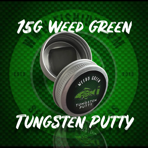 Tungsten Rig Putty. 15g. Weed Green in Storage Tin, - FiSH i UK