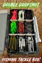 Load image into Gallery viewer, Double-sided dropshot fishing tackle box packed with lures, perfect for perch, pike, and chub fishing. Great gift for lure fishing enthusiasts.