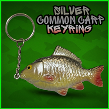 Load image into Gallery viewer, Common Carp Keyring- Carp fishing Keychain- (Silver Version)