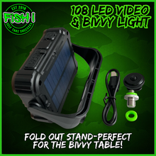 Load image into Gallery viewer, 108 SMD-LED Self-Take &amp; Bivvy Light USB-C Solar Rechargeable Carp Fishing