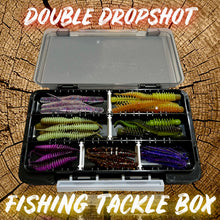 Load image into Gallery viewer, Double-sided dropshot fishing tackle box packed with lures, perfect for perch, pike, and chub fishing. Great gift for lure fishing enthusiasts.