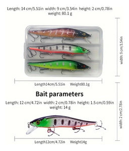 Jerkbait Lure Set in storage box.3 x 13g Sinking Minnow Style fishing lures (Set3) - FiSH i UK