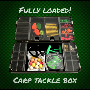 Fully Loaded Carp Fishing Tackle Box. Gift Box for Carp Angler V2 – FiSH i TACKLE