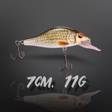 Load image into Gallery viewer, 7cm 11g Floating Minnow Fishing Lure Set of 3 Wobblers for Pike. Perch Chub! (set1) - FiSH i UK
