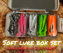 Load image into Gallery viewer, Jig Head Lure set. Ripple paddle tail soft lures for jigging.35pc.