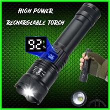 Load image into Gallery viewer, Rechargeable Zoom Torch Flashlight – Ultra Bright &amp; Perfect for Camping &amp; Fishing