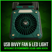 Load image into Gallery viewer, Solar Rechargeable Fan &amp; LED Lantern – 10000mAh Power Bank