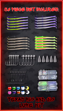 Load image into Gallery viewer, 56pc Predator Soft Lure Fishing Kit Pike Perch Zander Jigheads Texas Rig Set