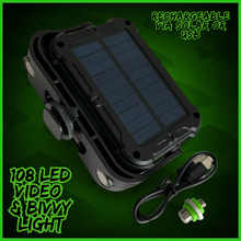 Load image into Gallery viewer, 108 SMD-LED Self-Take &amp; Bivvy Light USB-C Solar Rechargeable Carp Fishing