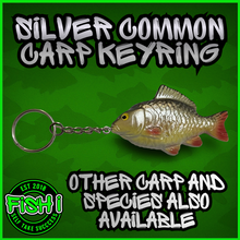 Load image into Gallery viewer, Common Carp Keyring- Carp fishing Keychain- (Silver Version)