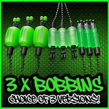 Load image into Gallery viewer, 3 x Bobbins Bite Indicators In Fluoro Green -Version 2-(New for 2025)