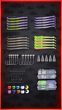 Load image into Gallery viewer, 56pc Predator Soft Lure Fishing Kit Pike Perch Zander Jigheads Texas Rig Set