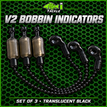 Load image into Gallery viewer, 3 x Bobbins Bite Indicators In TRANSLUCENT BLACK Colour -Version 2-(New for 2026) V2
