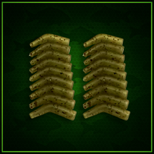 Load image into Gallery viewer, Hook Kickers-Hook Aligner Kickers-Trans Green Camo Fleck-Size Med/Lrg- 20 per pack.