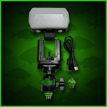 Load image into Gallery viewer, RECHARGEABLE 52 SMD LED VIDEO/BIVVY LIGHT &amp; COLD SHOE PHONE HOLDER KIT- SELF TAKE KIT-SELF TAKE STATION FOR CARP FISHING.