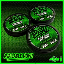 Load image into Gallery viewer, FiSH i Kevlar Infused Braided Hooklink – Weed Green (20m / 20lb)